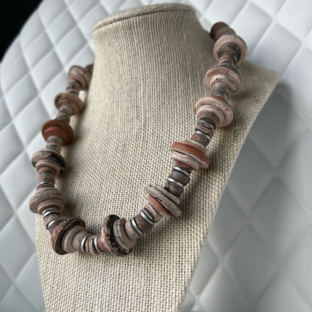 Adjustable Handmade in Philippines Vintage Wooden Necklace
